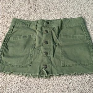 Army green jean skirt Aeropostale